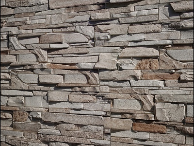 Modern Culture Stone Wall Brick Wall 3d model