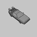 Retro Futuristic Functional Car With Metallic Body Gull Wing Doors And Streamlined Design