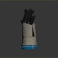 Work Safety Heat Resistant Gloves With Black Palm And Beige Canvas Cuff Blue Trim