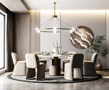 Light Luxury Restaurant 3d model