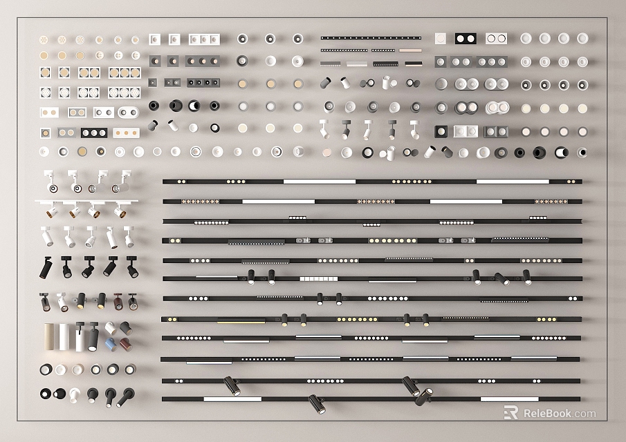 Different Types Of Downlights And Spotlights With Modern Designs For Home And Commercial Use 3d model 