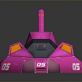 Pink Streamlined Spaceship With Orange Patterns And Number 05 For Space Exploration