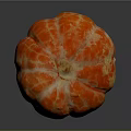 Peeled Orange With Vibrant Orange Color And Textured Skin On Gray Background
