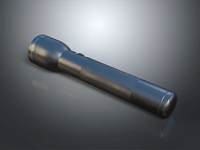 Modern Portable Metal Flashlight With Ergonomic Design For Household Daily Use 3d model