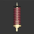Red Coil Shock Absorber with Golden Top and Bottom Connectors as Professional Hardware Tool
