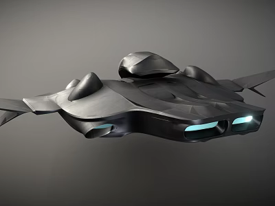 Futuristic Spacecraft With Aerodynamic Design And Blue Lights For Cosmic Missions 3d model