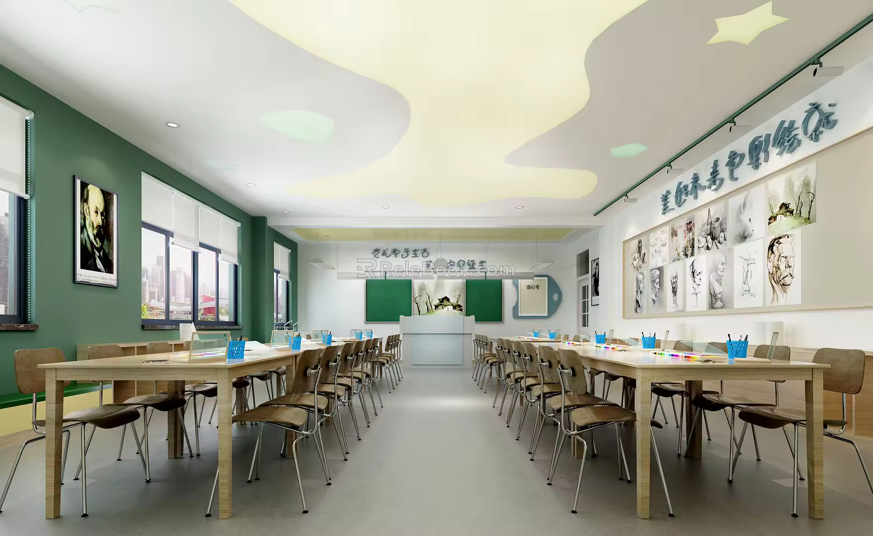 Modern Classroom Art Classroom 3d model
