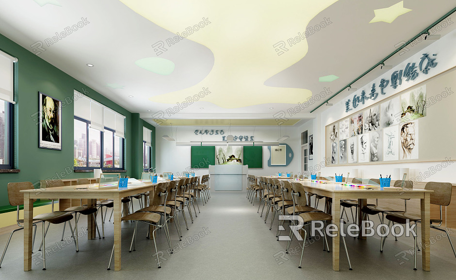 Modern Classroom Art Classroom model