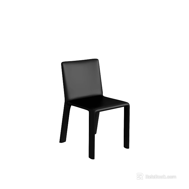 Black Leather Leisure Chair With Sleek Modern Design For Living Room Interior 3d model 