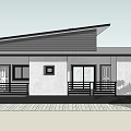 Modern Single Family House With White Walls Wooden Pillar Porch And Landscaped Garden
