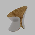 Modern Leisure Chair With Brown Grid Pattern Cushion And Silver Metal Frame