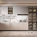Elegant Modern Kitchen Interior With Marble Island Counter Cabinets And Appliances