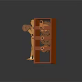 Wooden Fitness Equipment Storage Rack With Humanoid Figure And Barbell