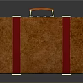 Decorative Orange Box With Red Straps Gold Metal Clasps And Textured Surface