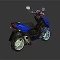 Blue Modern Scooter With Black Seat Rearview Mirrors And Reflective Surface
