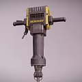 BACKHOE Yellow And Black Handheld Jackhammer For Industrial Construction Work 3d model