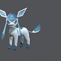 Stylish Blue White Game Character With Large Ears And Tail Design