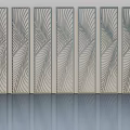 Modern Hinged Doors With Intricate Leaf Pattern Design For Interior Decoration 3d model
