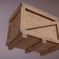 Sturdy Wooden Crate With Metal Hardware For Storage And Transport Use