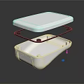 Sleek White Electronic Device With Two Layer Design And Black Support Frame