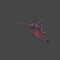 Fantasy Dragon Character With Purple Body Red Wings And Sharp Claws In Game