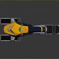 Yellow and Green Snowmobile With Black Seat Tracks And Mechanical Components