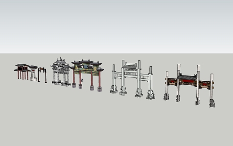 Chinese archway 3d model