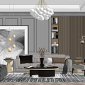 Modern sofa coffee table combination 3d model