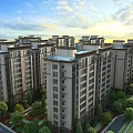 Aerial Planning of Modern Residential Complex With High Rise Buildings Greenery and Well Arranged Roads