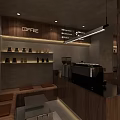 Modern Coffee Shop Interior Design Featuring Wooden Bar Counter Comfortable Tables And Soft Lighting