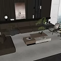 Sofa Coffee Table Combination Multi-person Sofa Coffee Table Single Casual Chair Lazy Sofa Accessories Decoration Sofa Combination Sofa Combination 3d model