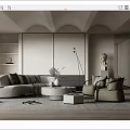 Modern sofa coffee table combination 3d model