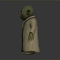 Yoda Game Movie Character With Green Skin Long Robe And Large Ears
