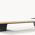 Modern Landscape Benches With Wooden Seats Metal Frames And Trash Bins In Outdoor Spaces