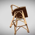 Rattan Bar Stool With Light Wood Frame Gray Cushioned Seat And Modern Home Bar Design