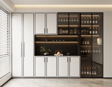 New Chinese Wine Cabinet Combination Wine Cabinet 3d model