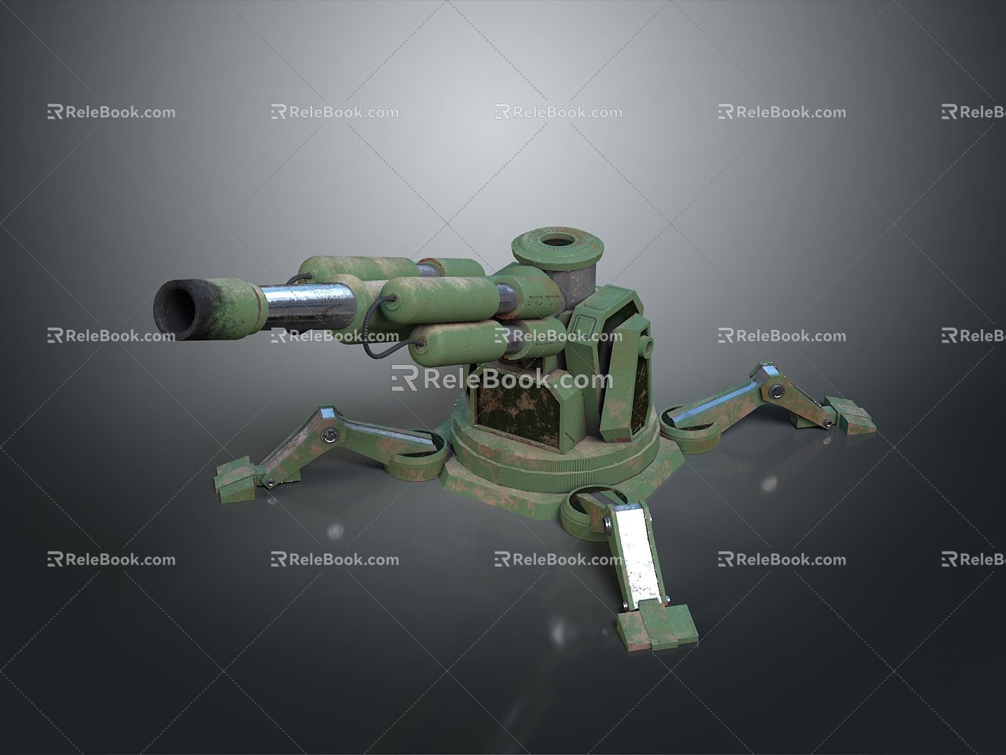 Turret Turntable Railgun Sci-fi Tower Defense Game Tower Defense Sci-fi Turret Game Turret Game Battery 3d model