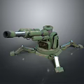 Turret Turntable Railgun Sci-fi Tower Defense Game Tower Defense Sci-fi Turret Game Turret Game Battery 3d model
