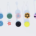 Modern Colorful Hanging Circular And Geometric Shape Decorative Art Pieces For Home