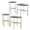 Modern Glass Coffee Tables With Geometric Colorful Panels In Red Blue Black Brown