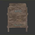 Rustic Vintage Wooden Chest With Metal Hardware Hinged Lid Sturdy Legs And Natural Texture