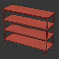 Sturdy Four Tier Display Shelf With Metal Frame And Rolling Wheels For Storage