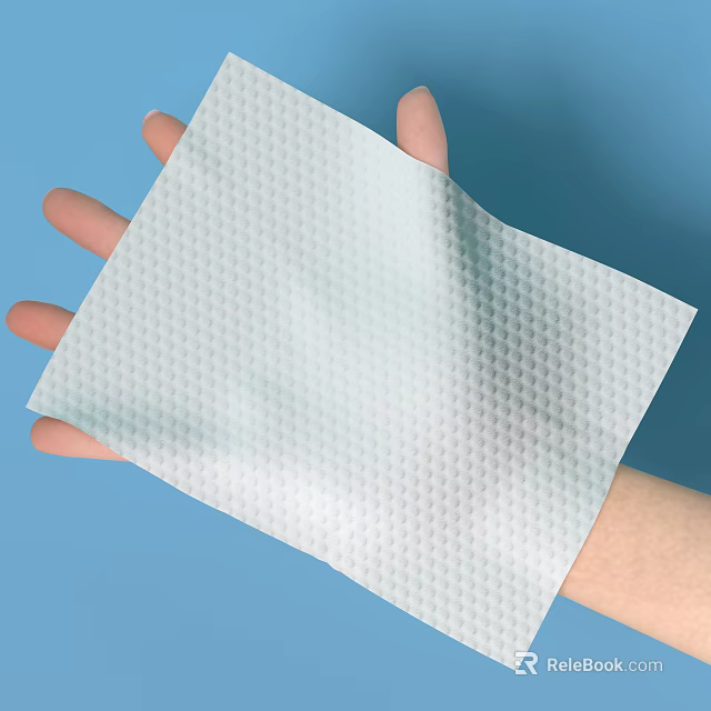 Handheld White Soft Tissue With Honeycomb Texture For Daily Household Use 3d model 