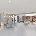 modern reading room 3d model