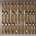 Modern Wavy Wine Rack With Built-in Lighting Holding Wine Bottles and Glasses