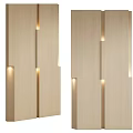 Modern Minimalist Wall Lamp With Wooden Panel And Embedded Warm Lighting 3d model