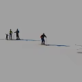 Two People Skiing Together On Snowy Ground With Ski Poles In Outdoor Winter Activity