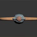 Fantasy Sword 3D Model With Red Hilt Orange Guard And Gemstone Decoration