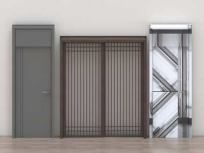 Wooden door Chinese door security door bedroom door conference room door sliding door paint door single door double door 3d model