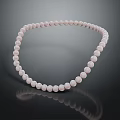 Elegant Pink Pearl Beaded Necklace With Smooth Round Shiny Beads Design